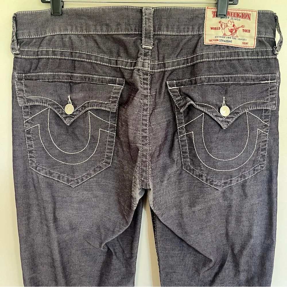 Men’s True Religion‎ Baggy Ribbed Straight Leg Pants Size 90’s Y2K Look 36 X 33